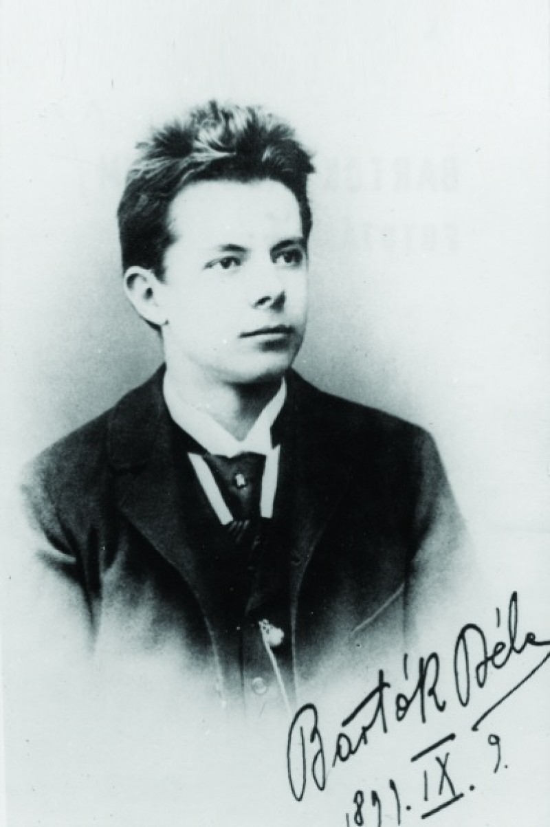 Bartók Béla érettségi tablóképe és aláírása, dátum: 1899. szeptember 8